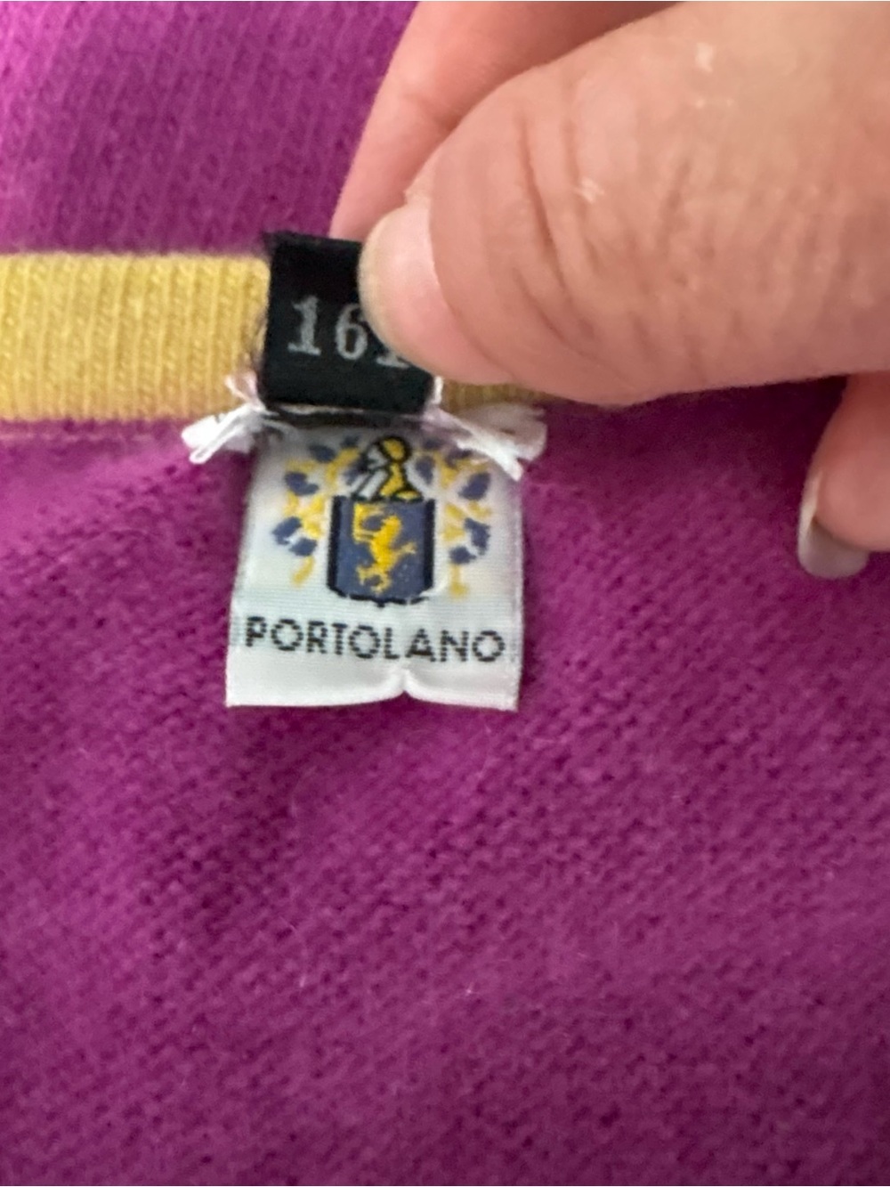 Portolano Purple Tank with Yellow Trim Sz L (cashmere) - Picture 3 of 8